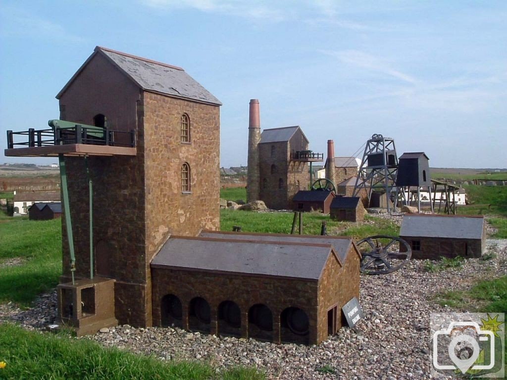 Convincing model showing the skyline in Cornwall's mning heyday.