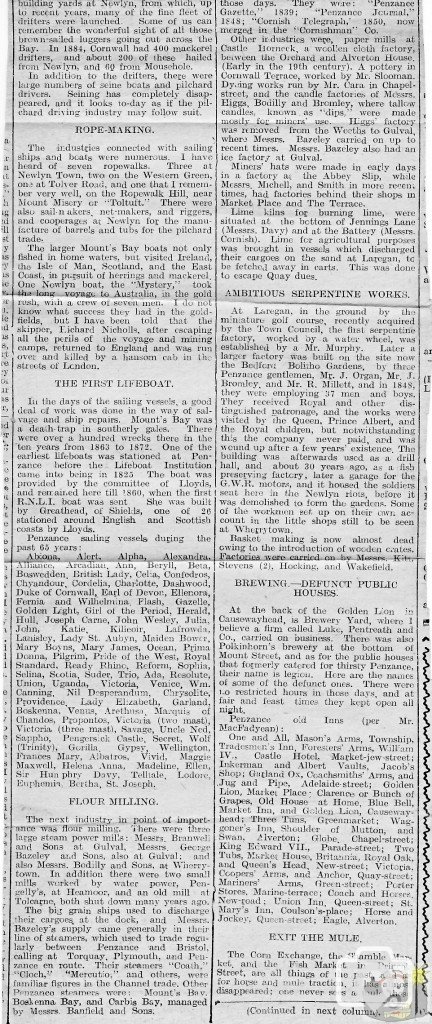 Cornish Times and Telegraph March 27th 1935 Lower Part