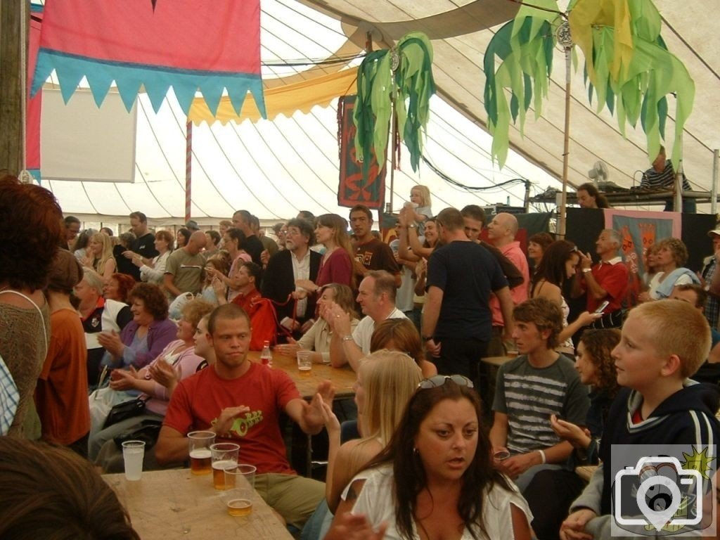 Crowd in the marquee - St Anthony's Gardens, 2005