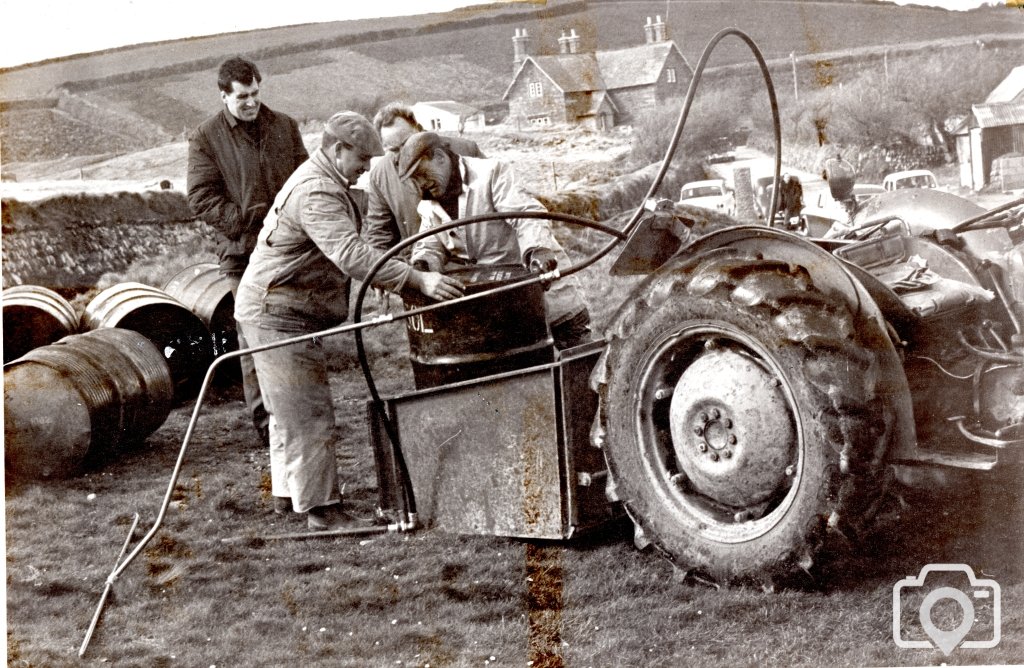 Farmer loading detergent at Porthleven