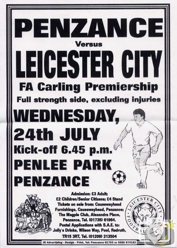 Full strength side from Leicester, 24th July, 1997