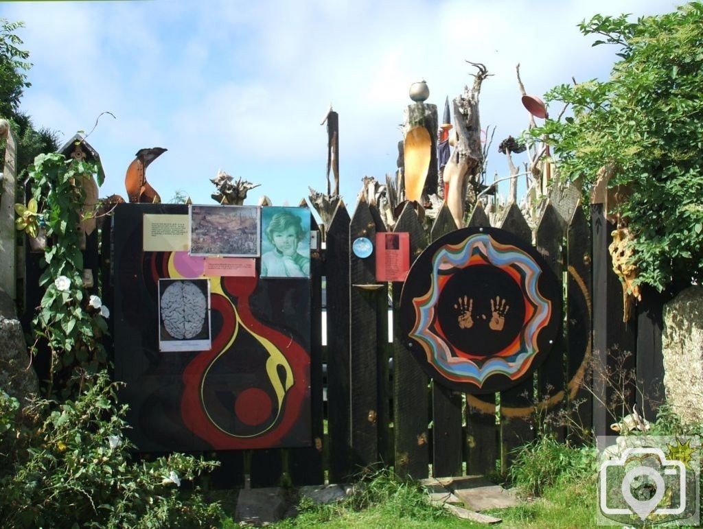 Gateway to an artist's yard - Trencrom Farm and village area