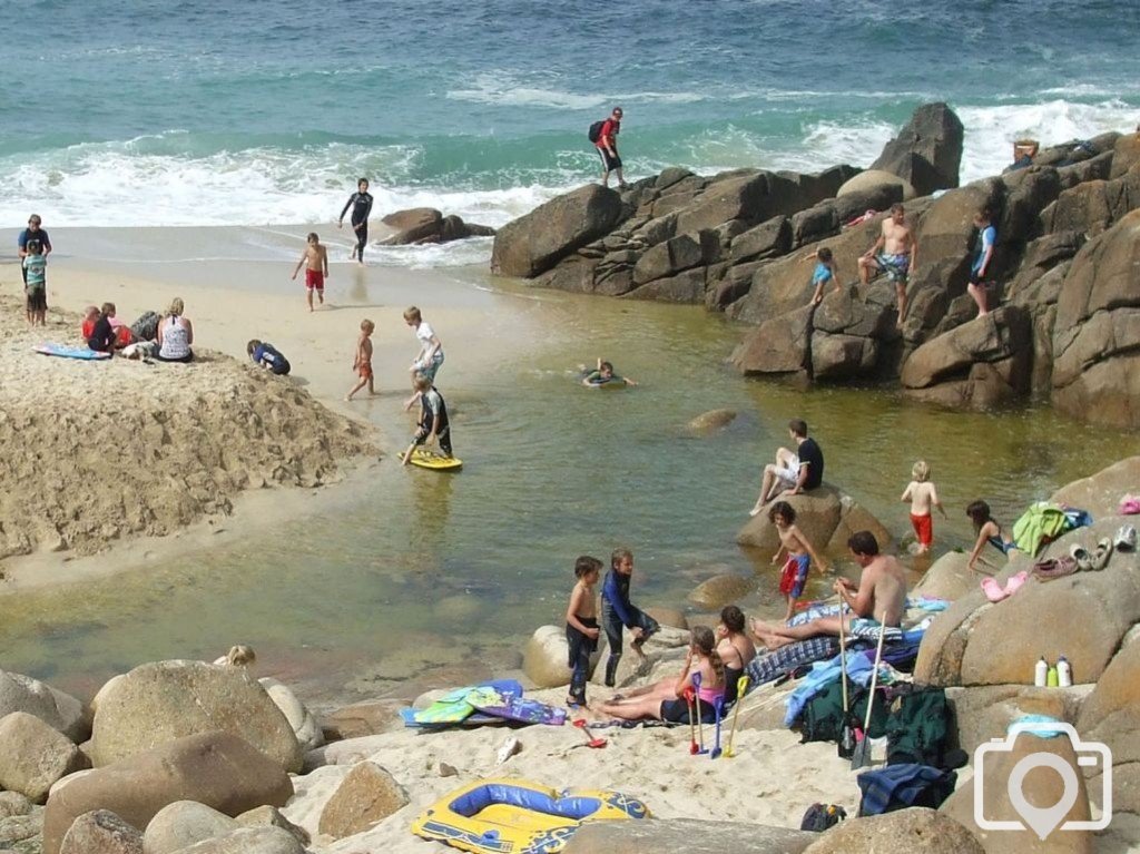 Idyllic summer scene at Portheras Cove - 17th Aug., 2009.