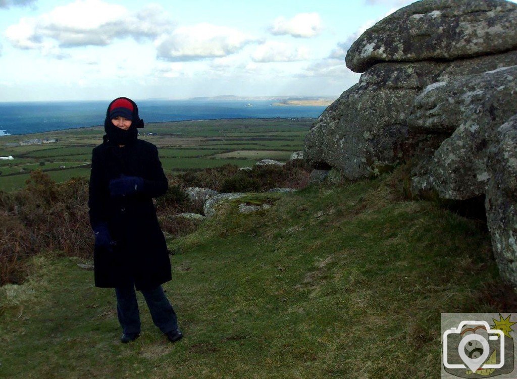 Jan wears a burhka on Little Trevalgan Hill - 10Feb10