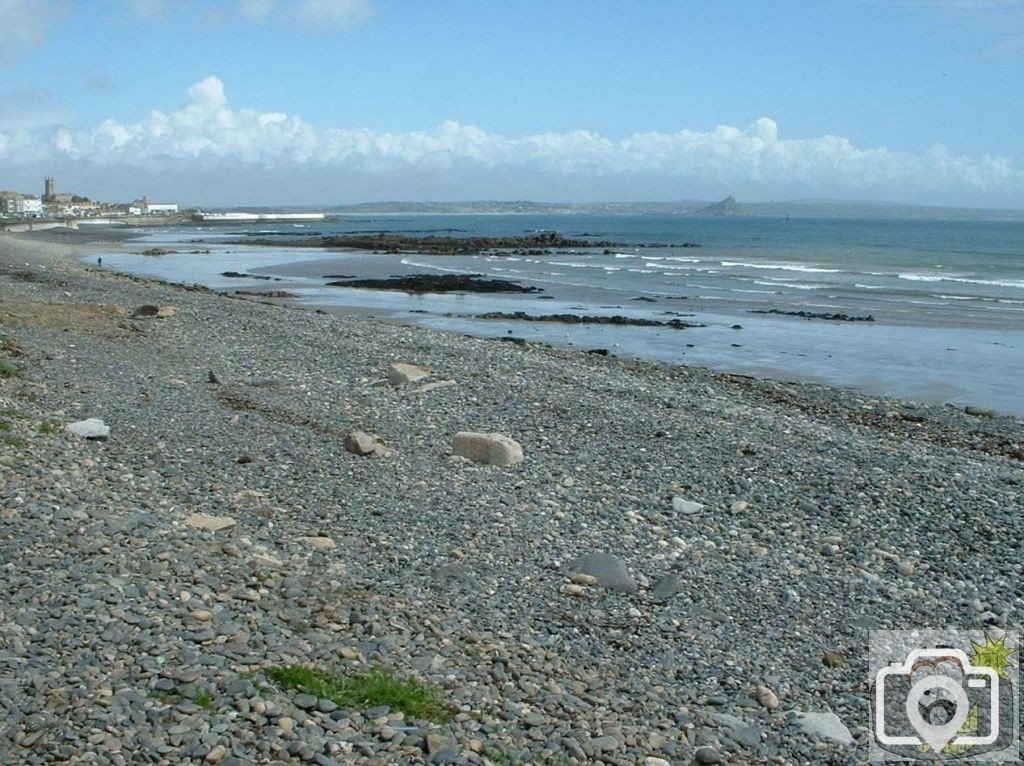 Looking back along Tolcarne Beach to Penzance