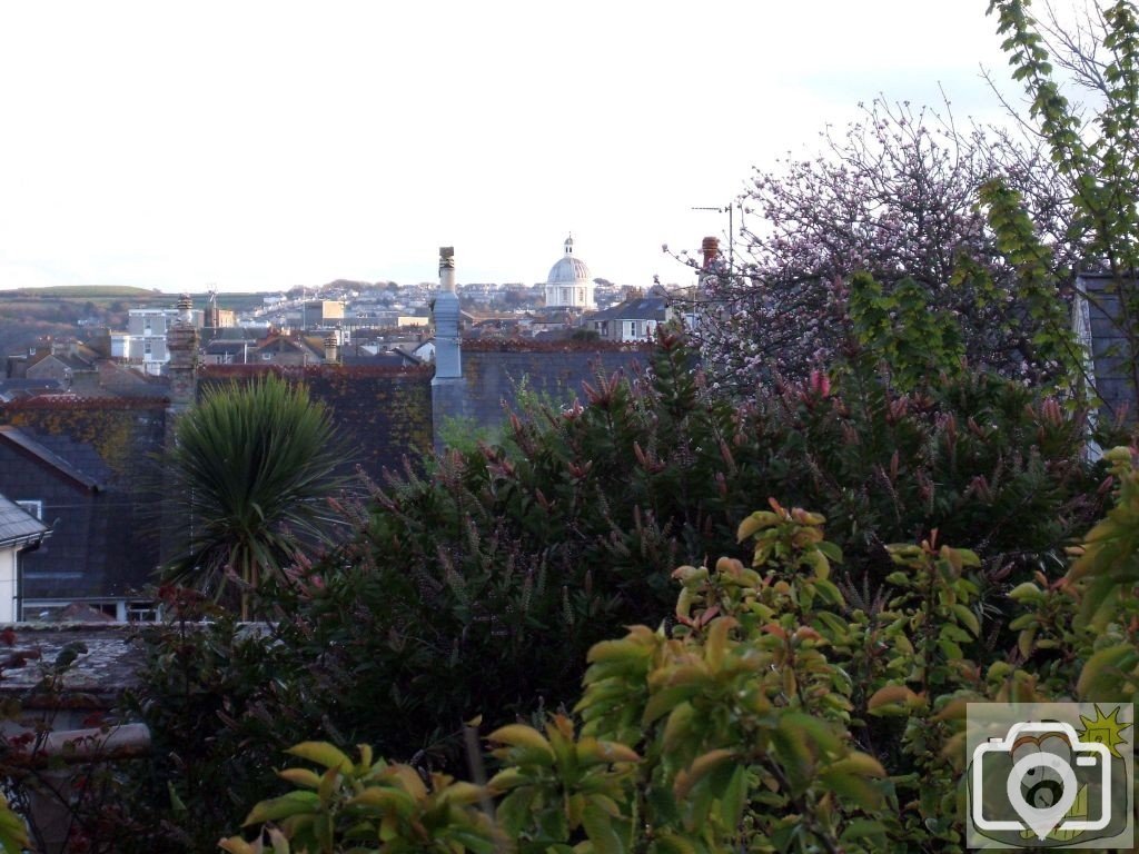 Looking townwards over the wall on Briton's Hill