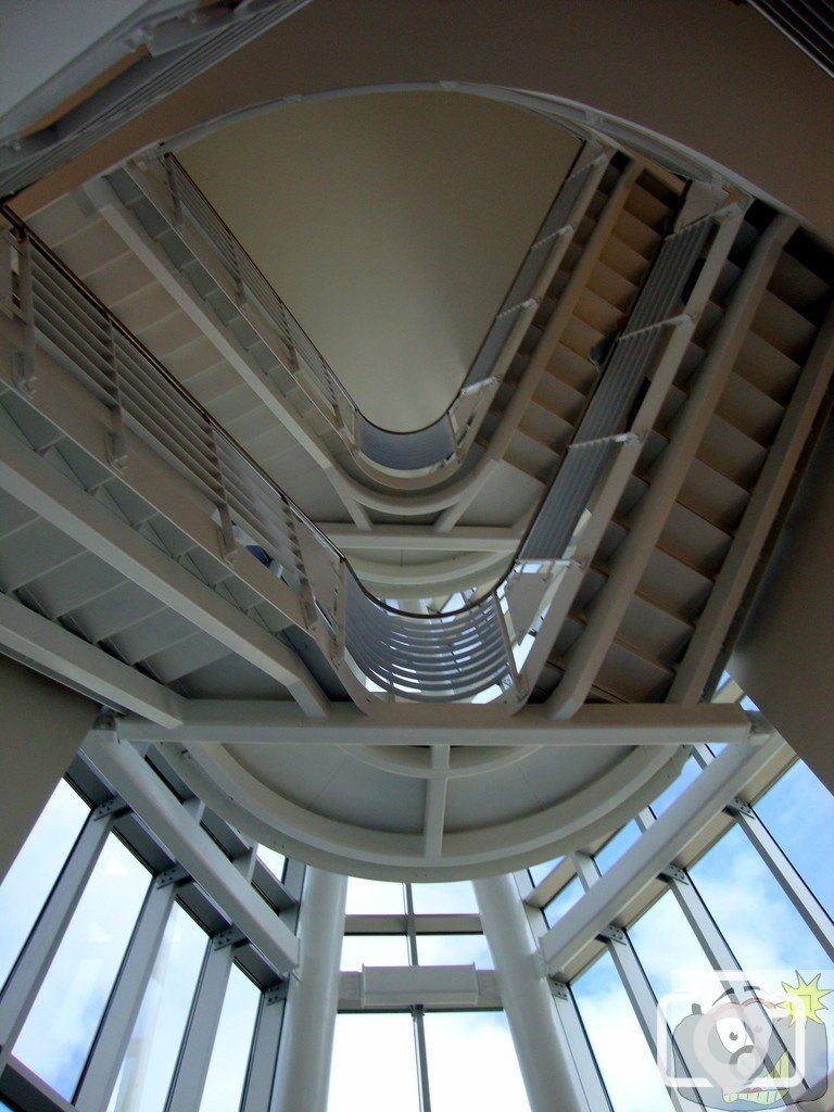 Looking up the stairs in Zennor building