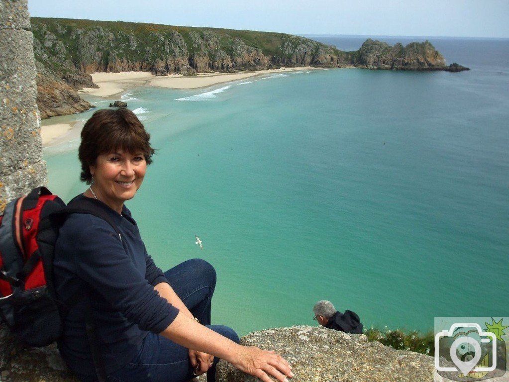 Low tide at Porthcurno from the Minack - 17May10