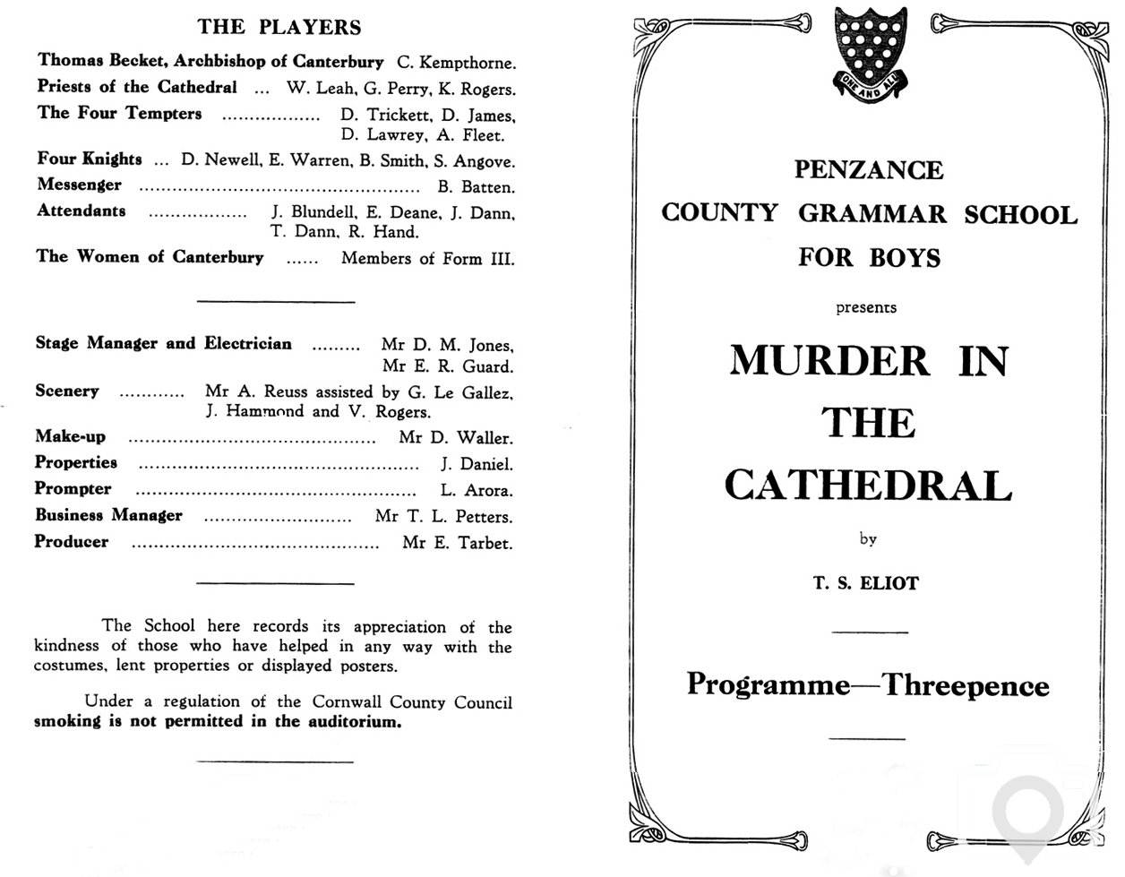 Murder in the Cathedral 1951 Programme