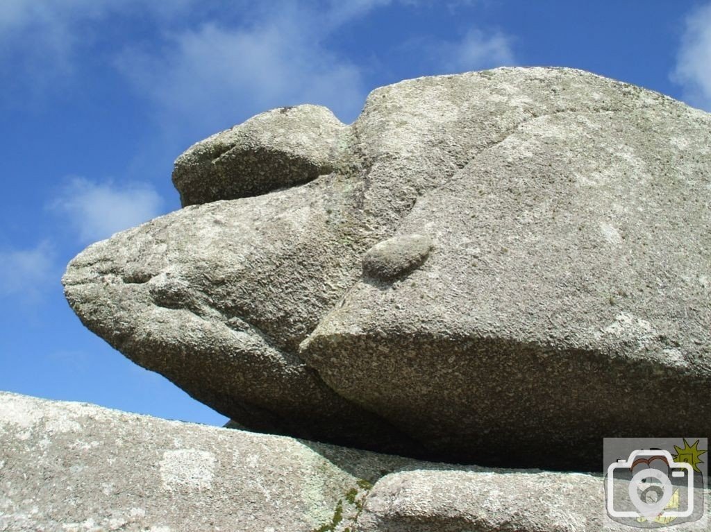 Natural sculpture on way up east flank of Trencrom Hill