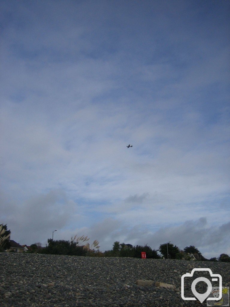 Old RAF plane over Newlyn Green