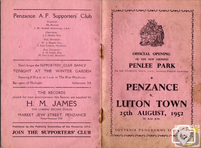 Opening of Penlee Park, August, 1952