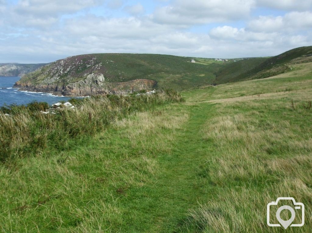 Path across clifftop to Portheras (17th Aug., 2009)