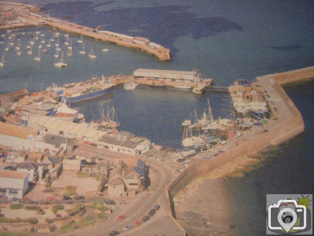 Penzance wet dock from the air.