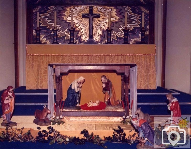 Pre-fire altar scene at St. Mary's Parish Church, Chapel Street