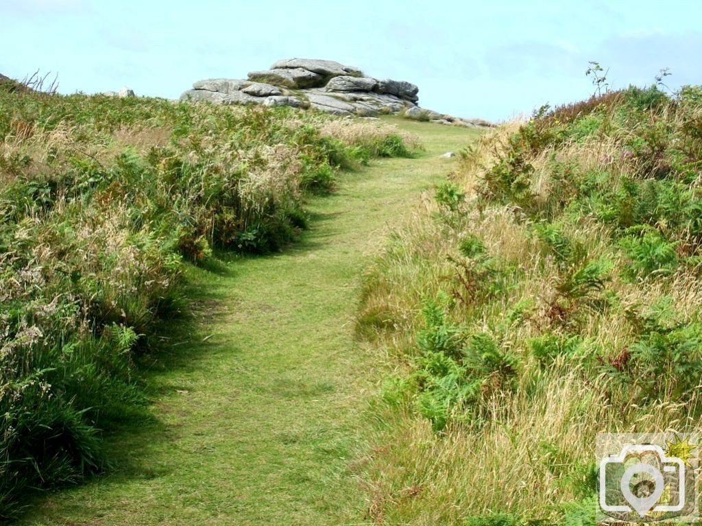 Reaching the top of Trencrom Hill