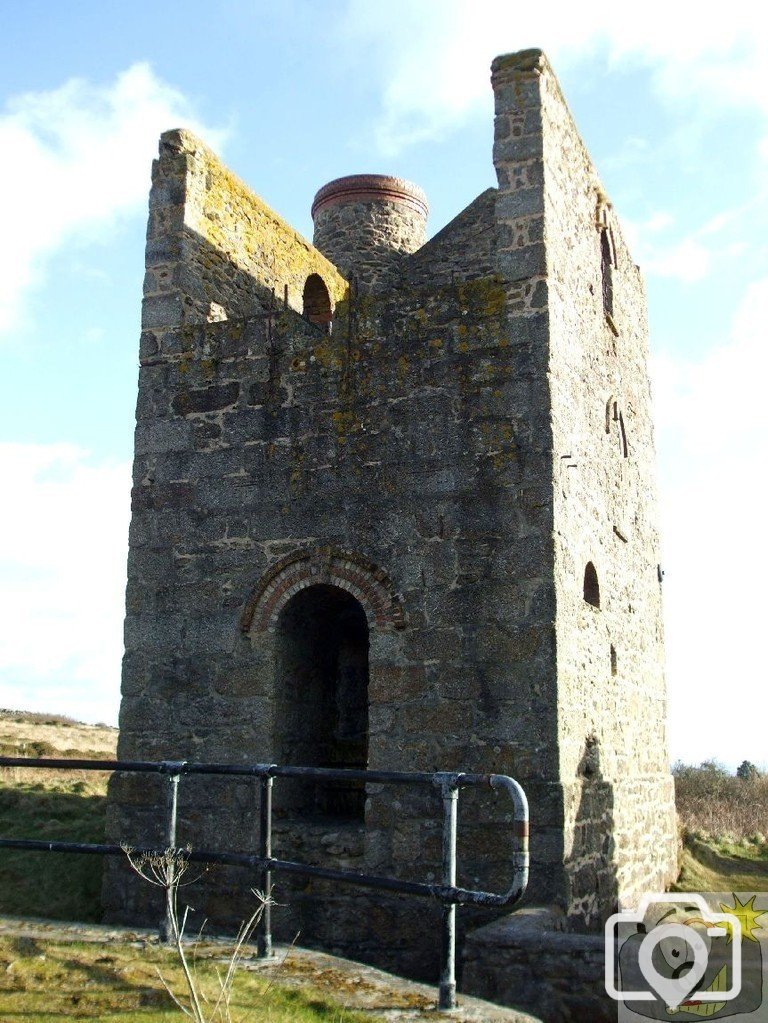 Rear east view of Giew Mine engine house - 10th Feb., 2010