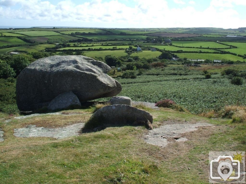 Rock on way down the East Flank of Trencrom Hill