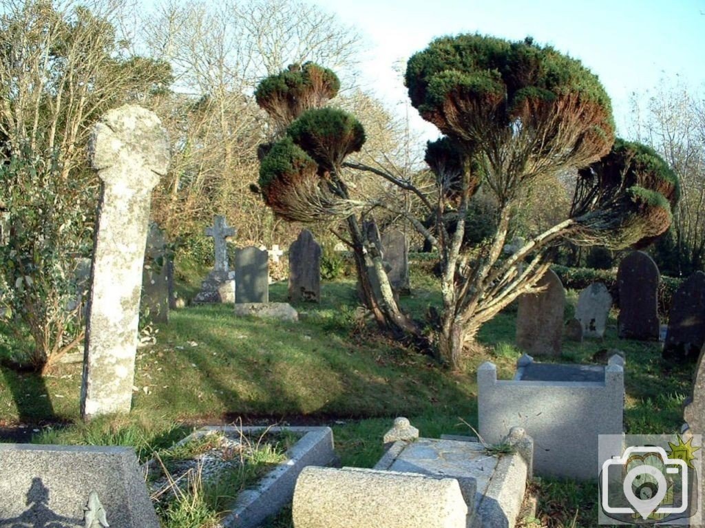 Sancreed Churchyard and leaning Celtic Cross