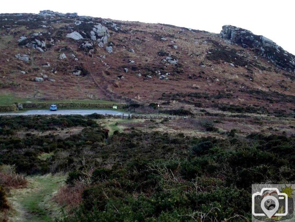 Spot our car from Little Trevalgan Hill - 10Feb10