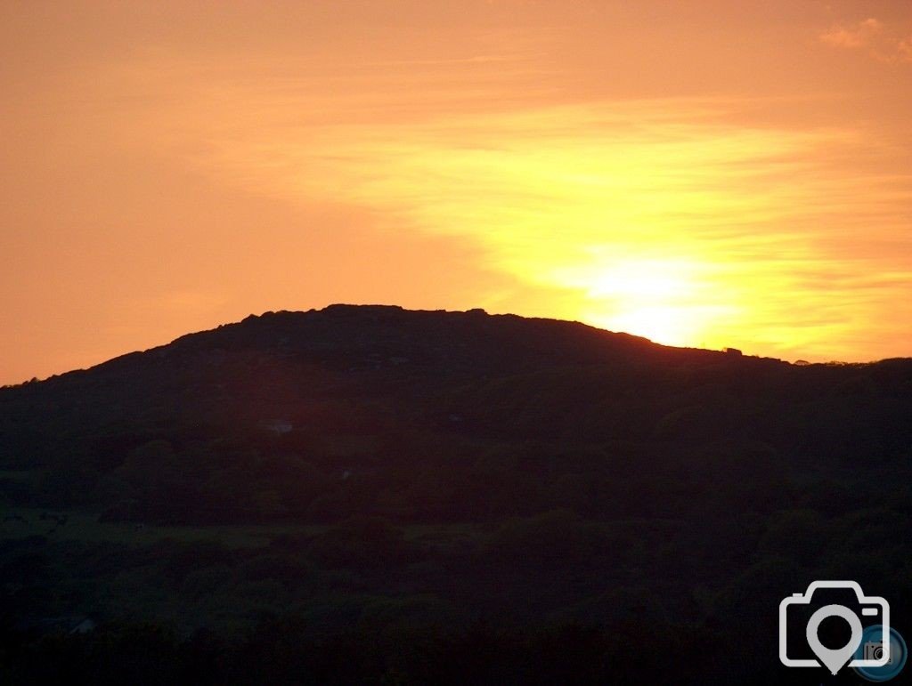 Sunset over Trencrom Hill