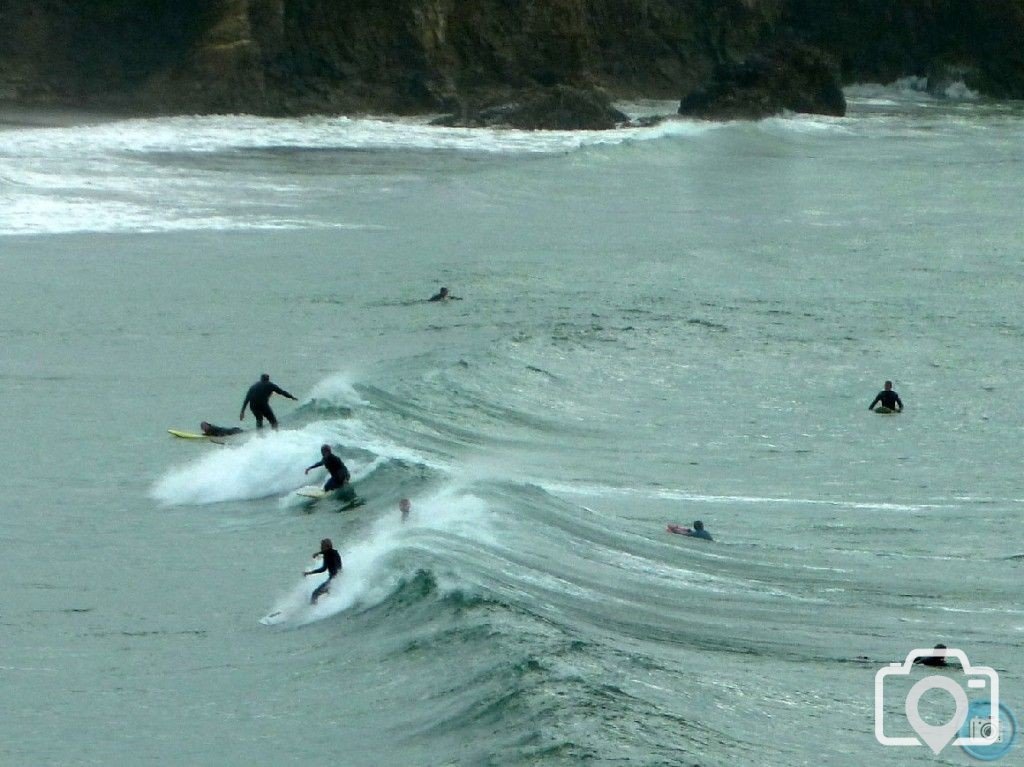 Surfers catch the wave