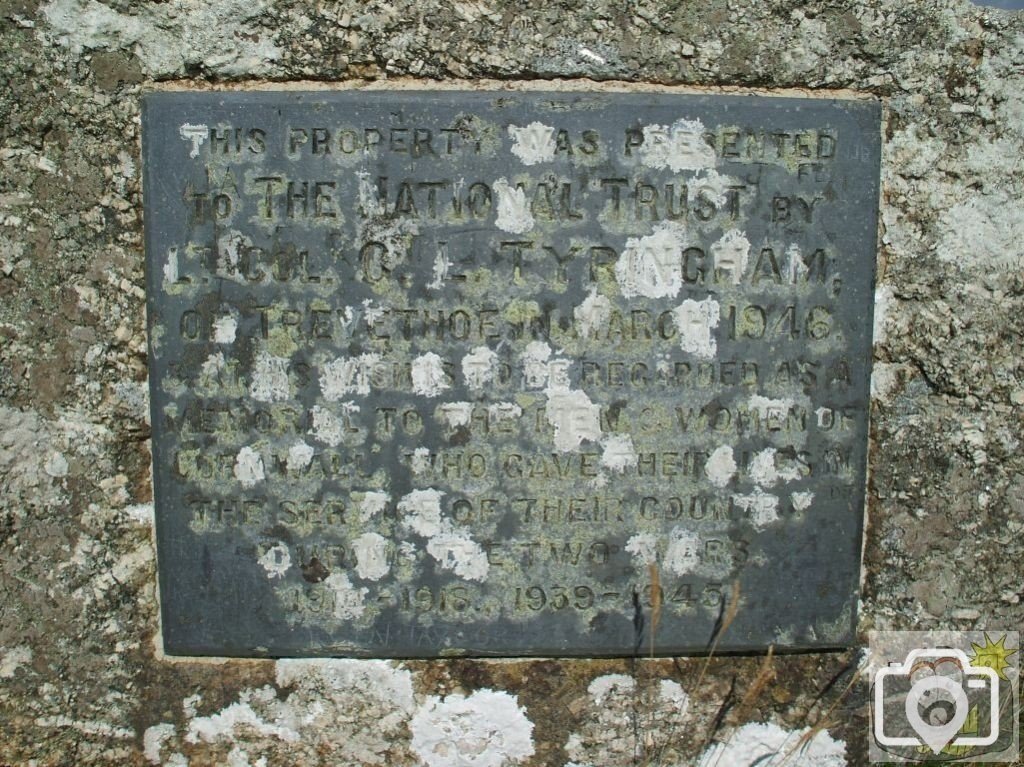 The Plaque on Trencrom Hill's Summit