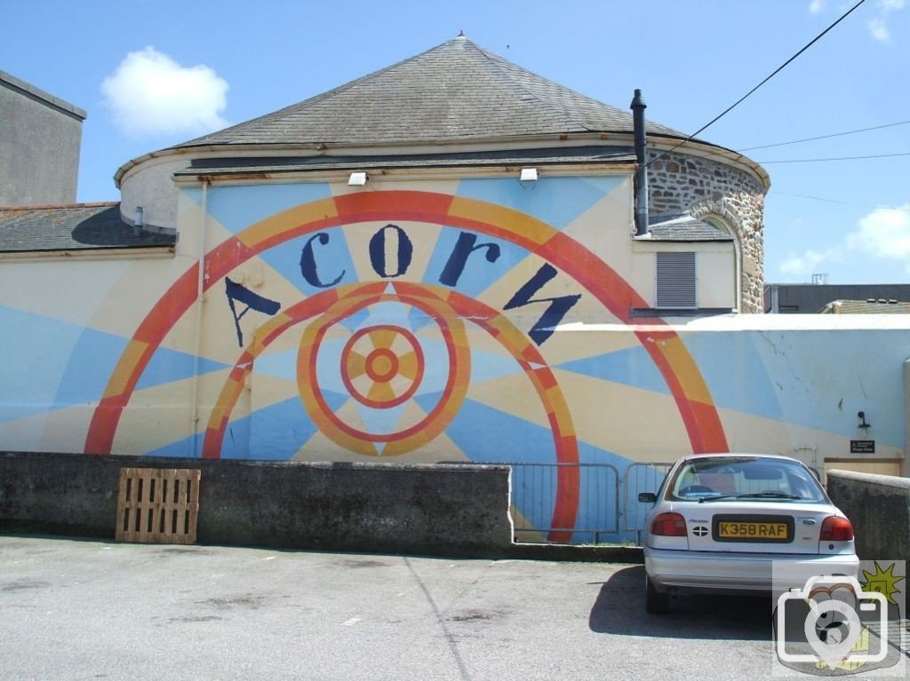 The rear of the Acorn Theatre