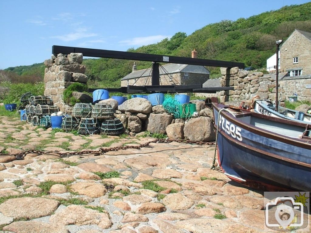 The restored boat winch, Penberth Cove