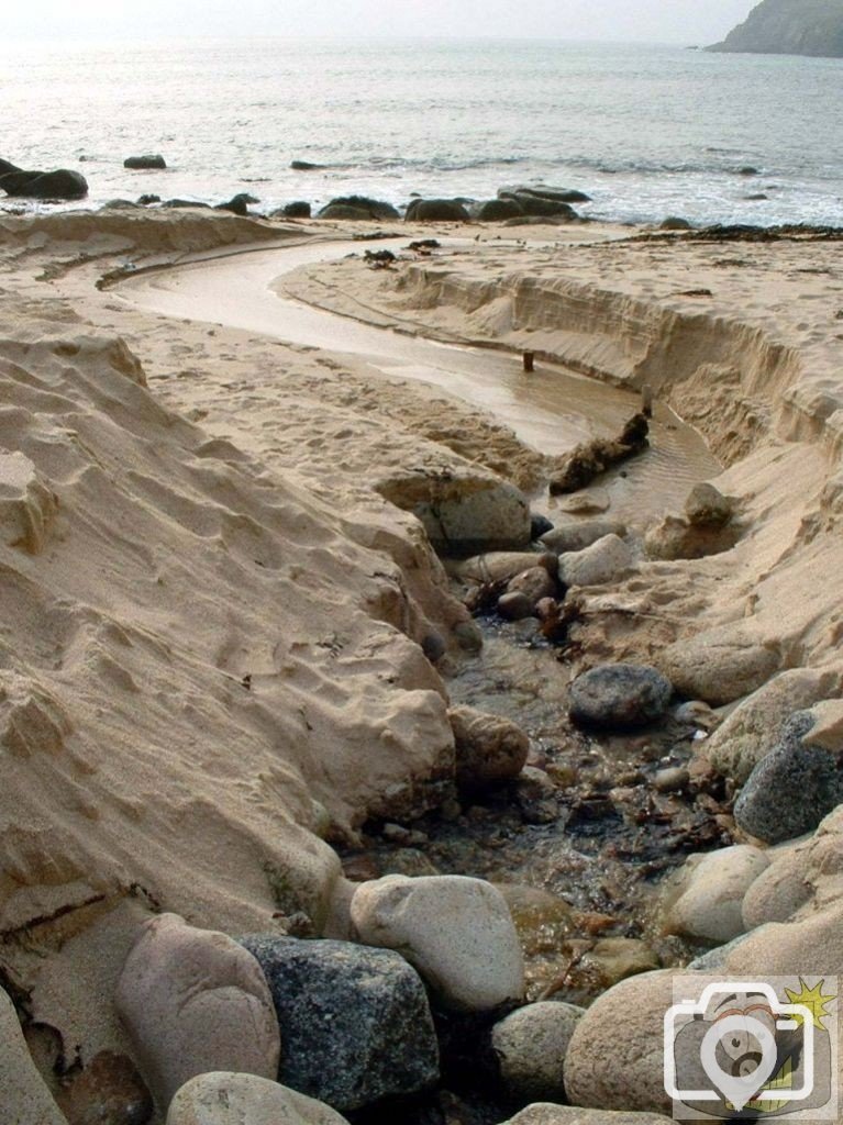 The river at Nanjizel, Mill Bay, Land's End