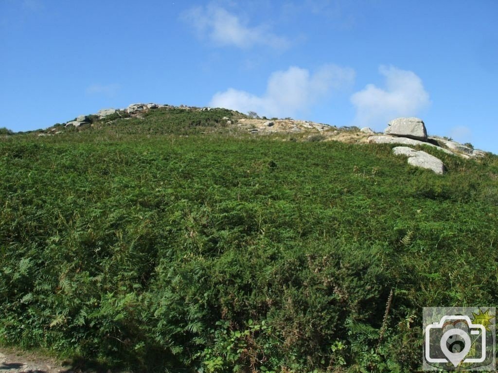 The Way up to Trencrom Hill's Summit from the East past the Large Rock