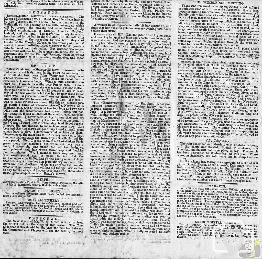 Tidings July 17th 1875 Lower Part Page 2