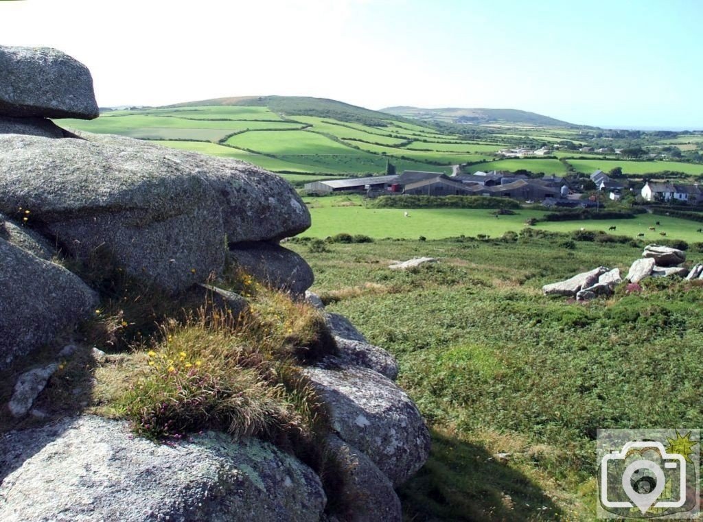 Trencrom Hill - the view east to Trencrom village