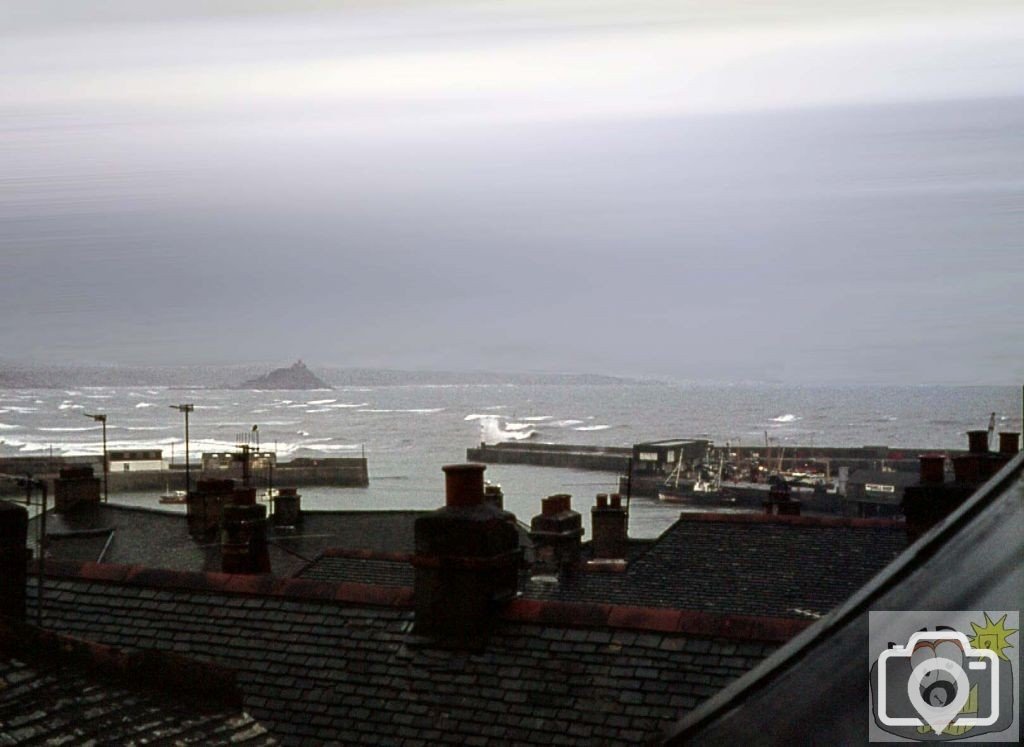 View from attic window of No 1, New Street of storm subsiding - 15th March