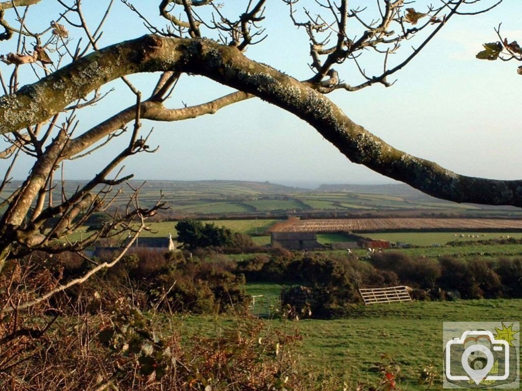 View from the well across fields in a westerly direction