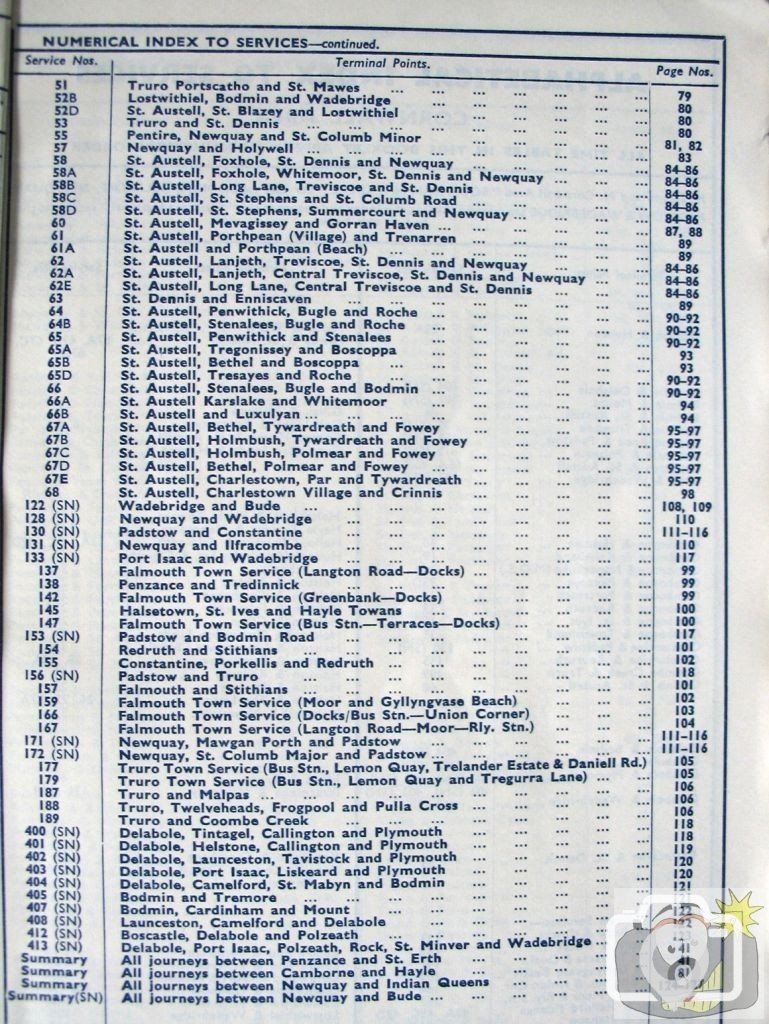 Western National bus routes 1960