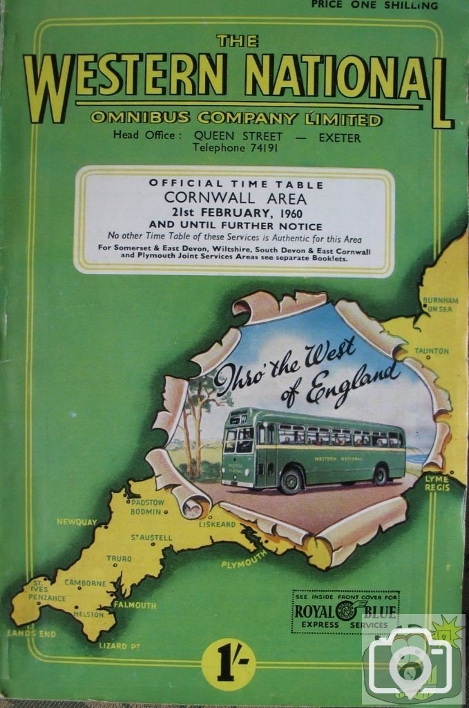 Western National timetable, 1960